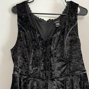 Black velvet bustier handkerchief hem torrid dress size 1